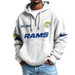 Nfl Los Angeles Rams Quarter Zip Waffle Hoodie Rams House 1