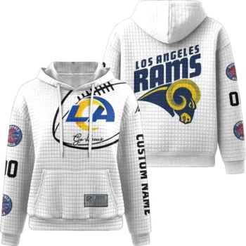 Nfl Los Angeles Rams Waffle Hoodie Go Rams White 1