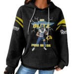 Nfl Los Angeles Rams Waffle Hoodie Puka Nacua Black 1