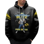Nfl Los Angeles Rams Waffle Hoodie Puka Nacua Black 1