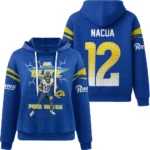 Nfl Los Angeles Rams Waffle Hoodie Puka Nacua Navy 1