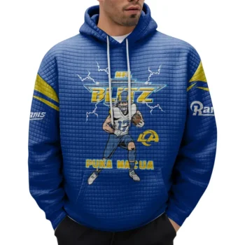 Nfl Los Angeles Rams Waffle Hoodie Puka Nacua Navy 2