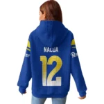 Nfl Los Angeles Rams Waffle Hoodie Puka Nacua Navy 1