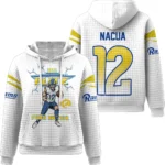 Nfl Los Angeles Rams Waffle Hoodie Puka Nacua White 1