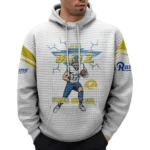 Nfl Los Angeles Rams Waffle Hoodie Puka Nacua White 1