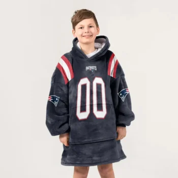 Nfl New England Patriots Blanket Hoodie Christian Gonzalez Navy 2