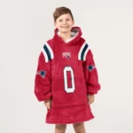 Nfl New England Patriots Blanket Hoodie Christian Gonzalez Red 1