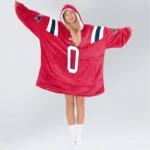 Nfl New England Patriots Blanket Hoodie Christian Gonzalez Red 1