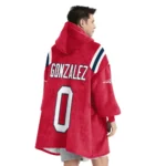 Nfl New England Patriots Blanket Hoodie Christian Gonzalez Red 1