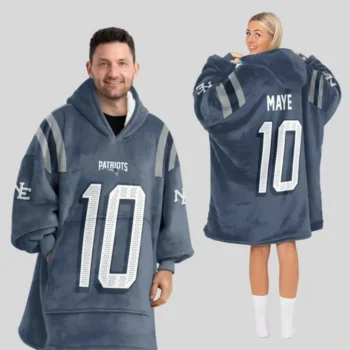 Nfl New England Patriots Blanket Hoodie Drake Maye 1