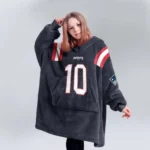 Nfl New England Patriots Blanket Hoodie Drake Maye Navy 1