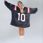 Nfl New England Patriots Blanket Hoodie Drake Maye Navy 1