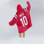 Nfl New England Patriots Blanket Hoodie Drake Maye Red 1