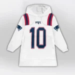 Nfl New England Patriots Blanket Hoodie Drake Maye White 1