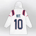 Nfl New England Patriots Blanket Hoodie Drake Maye White 1