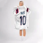 Nfl New England Patriots Blanket Hoodie Drake Maye White 1
