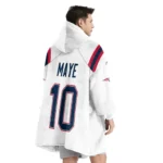 Nfl New England Patriots Blanket Hoodie Drake Maye White 1