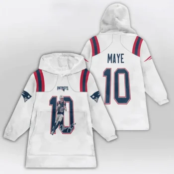 Nfl New England Patriots Blanket Hoodie Jersey Style White 2