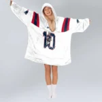 Nfl New England Patriots Blanket Hoodie Jersey Style White 1