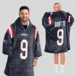 Nfl New England Patriots Blanket Hoodie Kayshon Boutte Navy 1