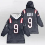 Nfl New England Patriots Blanket Hoodie Kayshon Boutte Navy 1