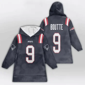 Nfl New England Patriots Blanket Hoodie Kayshon Boutte Navy 2