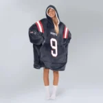 Nfl New England Patriots Blanket Hoodie Kayshon Boutte Navy 1