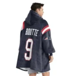 Nfl New England Patriots Blanket Hoodie Kayshon Boutte Navy 1