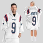 Nfl New England Patriots Blanket Hoodie Kayshon Boutte White 1