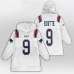 Nfl New England Patriots Blanket Hoodie Kayshon Boutte White 1