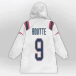 Nfl New England Patriots Blanket Hoodie Kayshon Boutte White 1