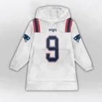 Nfl New England Patriots Blanket Hoodie Kayshon Boutte White 1
