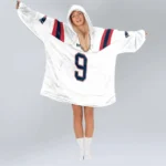 Nfl New England Patriots Blanket Hoodie Kayshon Boutte White 1