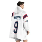 Nfl New England Patriots Blanket Hoodie Kayshon Boutte White 1