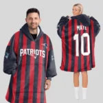Nfl New England Patriots Blanket Hoodie Striped 1