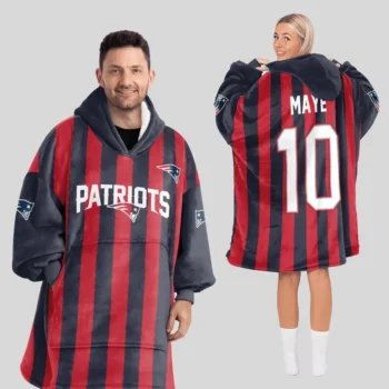 Nfl New England Patriots Blanket Hoodie Striped 1