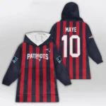Nfl New England Patriots Blanket Hoodie Striped 1