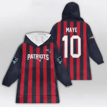 Nfl New England Patriots Blanket Hoodie Striped 2