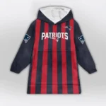 Nfl New England Patriots Blanket Hoodie Striped 1