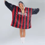 Nfl New England Patriots Blanket Hoodie Striped 1