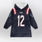 Nfl New England Patriots Blanket Hoodie Tom Brady Navy 1