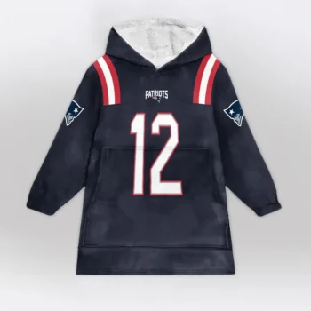 Nfl New England Patriots Blanket Hoodie Tom Brady Navy 2