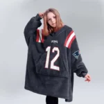 Nfl New England Patriots Blanket Hoodie Tom Brady Navy 1