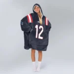 Nfl New England Patriots Blanket Hoodie Tom Brady Navy 1