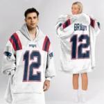 Nfl New England Patriots Blanket Hoodie Tom Brady White 1