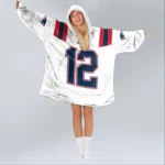 Nfl New England Patriots Blanket Hoodie Tom Brady White 1