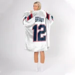 Nfl New England Patriots Blanket Hoodie Tom Brady White 1