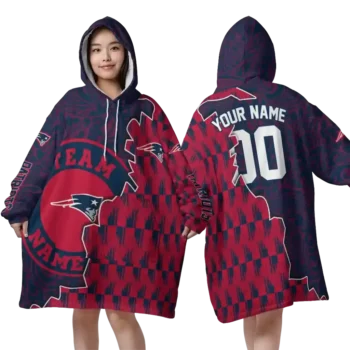 Nfl New England Patriots Blanket Hoodie Tribal Design 1