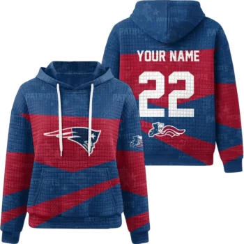 Nfl New England Patriots Custom Waffle Hoodie 1