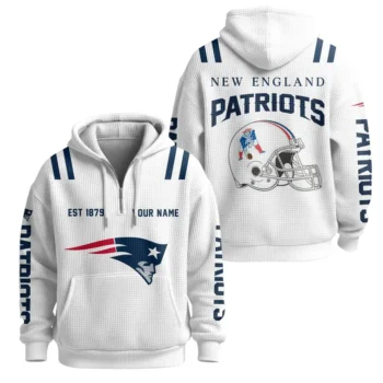 Nfl New England Patriots Quarter Zip Waffle Hoodie 1